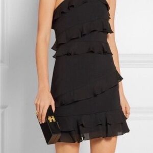 Chic Strapless Black Ruffle Dress